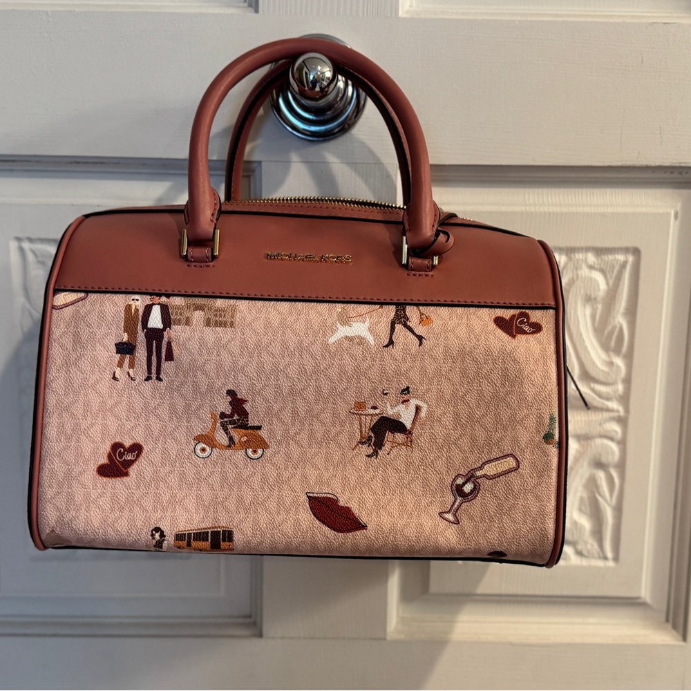 Michael Kors Pink/Blush Illustrated Duffle